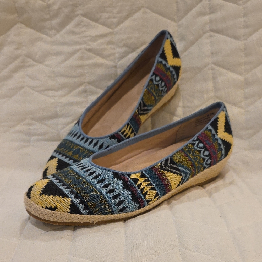 David Tate Multicolor Espadrille Flats Sz 9.5